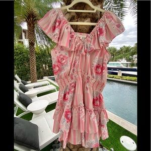 Love Shack Fancy Pink Floral Dress
